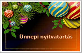 Ünnepi nyitvatartás (2021. december) Ünnepi nyitvatartás (2021. december)